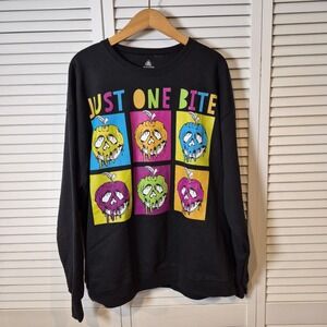 Disney Parks Just One Bite Snow‎ White Poison Apple Sweatshirt XL Black NWT